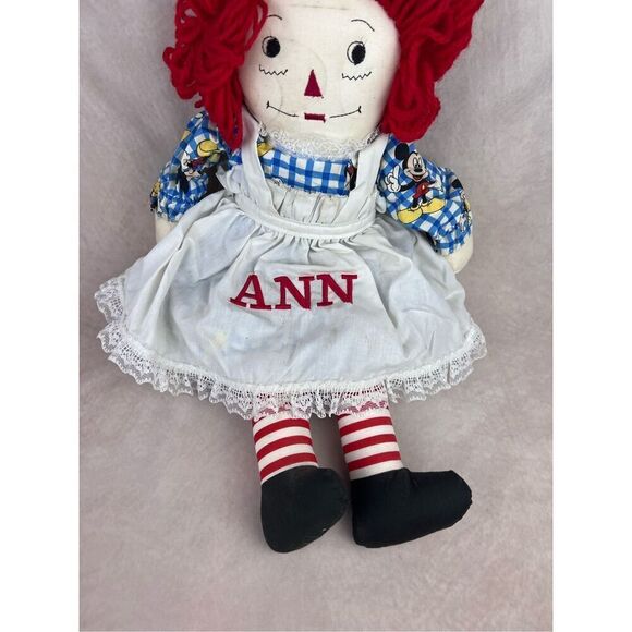 Vintage Handmade Raggedy Ann Doll Mickey Mouse Clothes - Picture 3 of 7